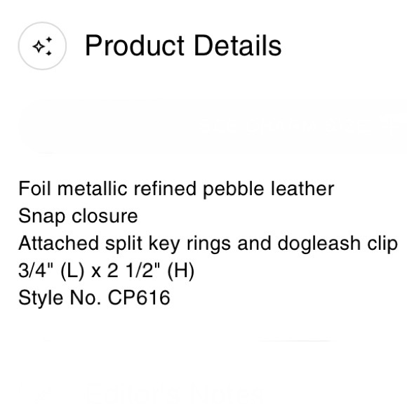 NEW! Metallic Pebbled Leather Trigger Snap Bag Charm Dbl End Valet Key Ring NWT - Picture 4 of 14